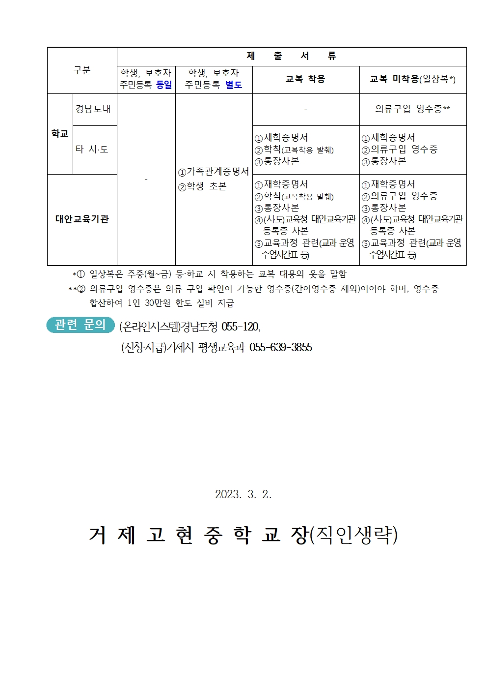 2023학년도 중·고등학생 교복지원사업 안내를 위한 가정통신문002.jpg